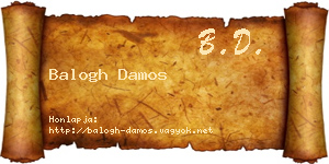 Balogh Damos névjegykártya